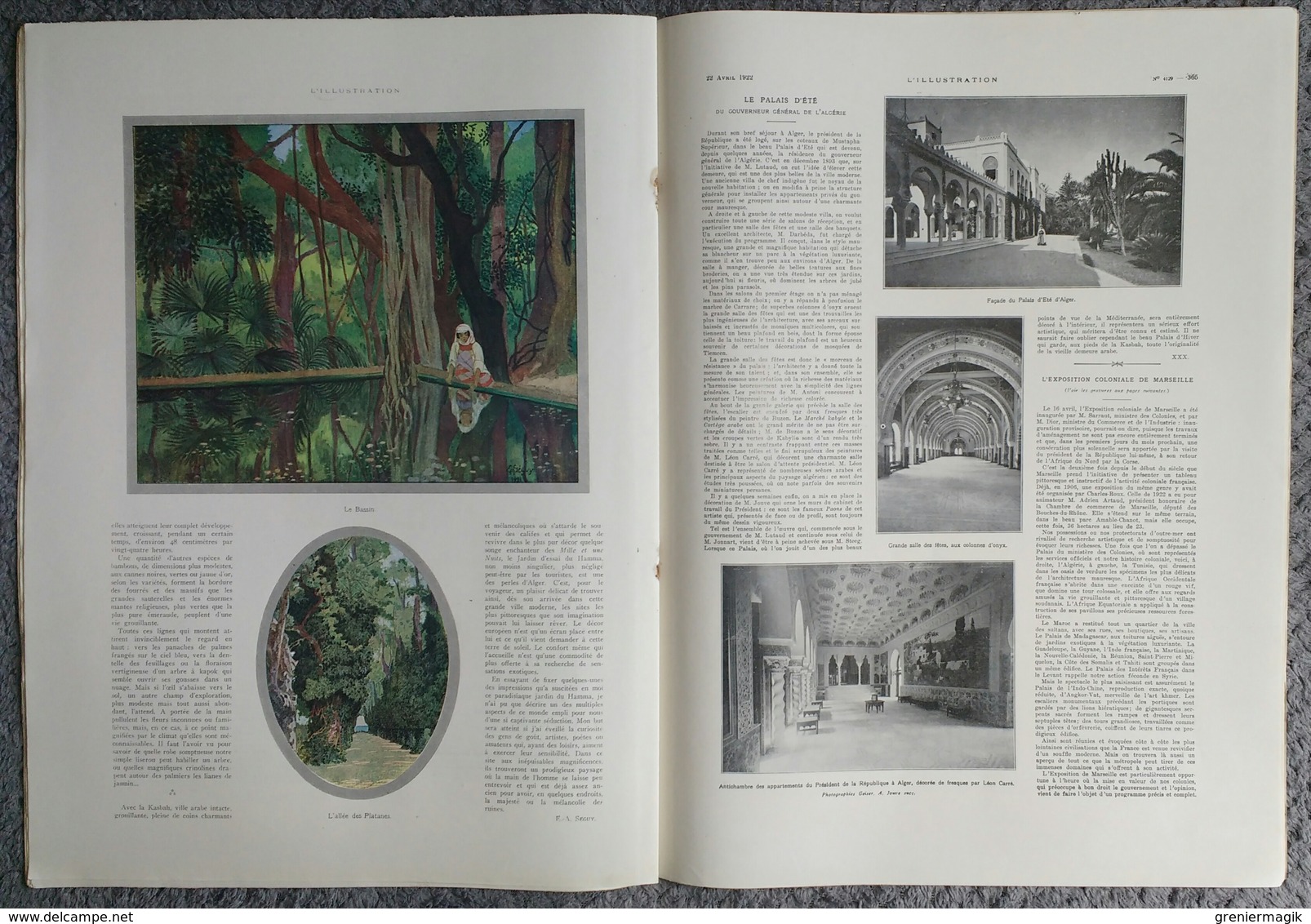 L'Illustration 4129 22 avril 1922 Haute-Silésie/Millerand au Maroc/Exposition coloniale Marseille/Alger Seguy/Gènes