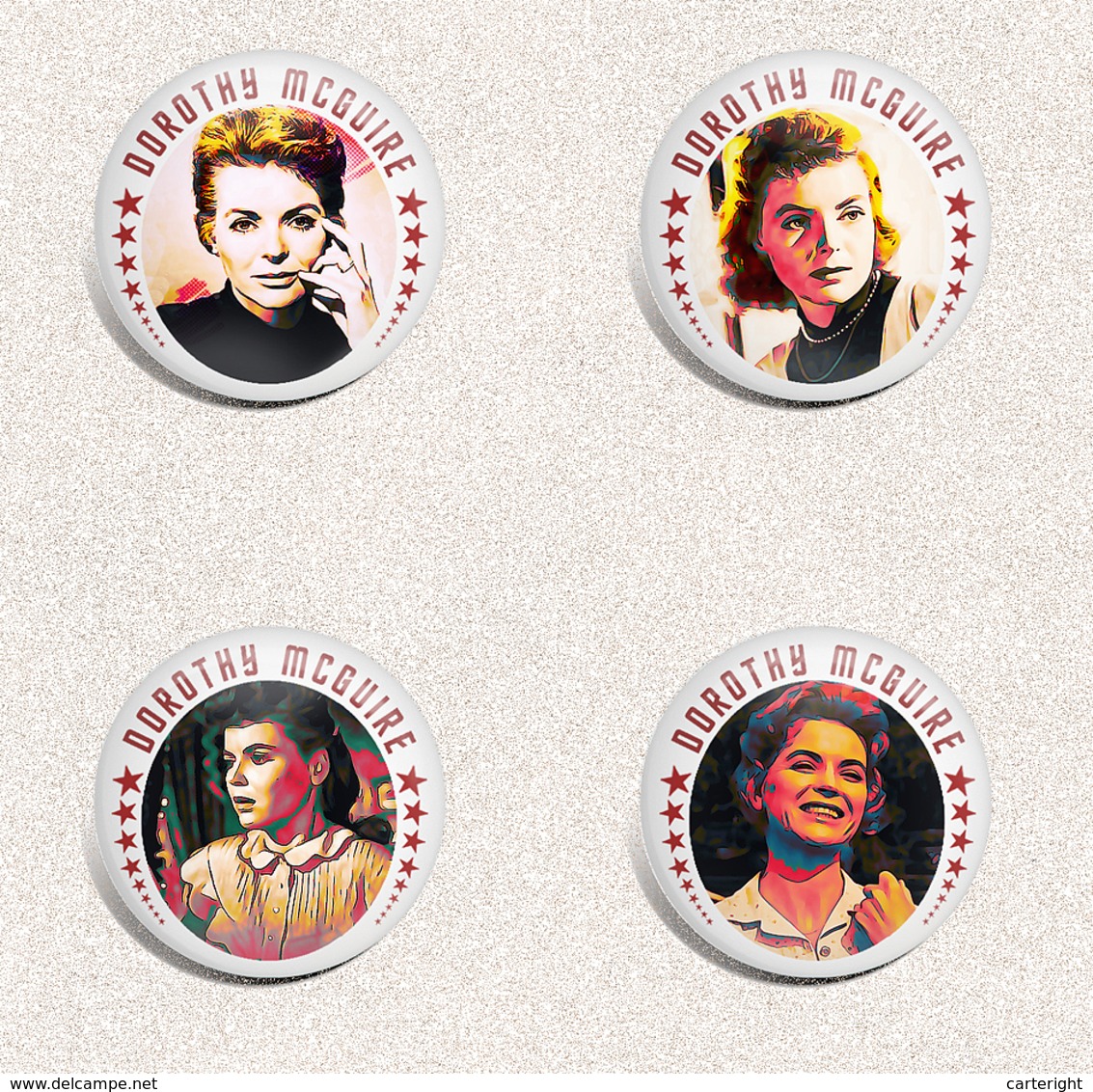 DOROTHY MCGUIRE Movie Film Fan ART BADGE BUTTON PIN SET 1 (1inch/25mm Diameter) 35x - Cinéma