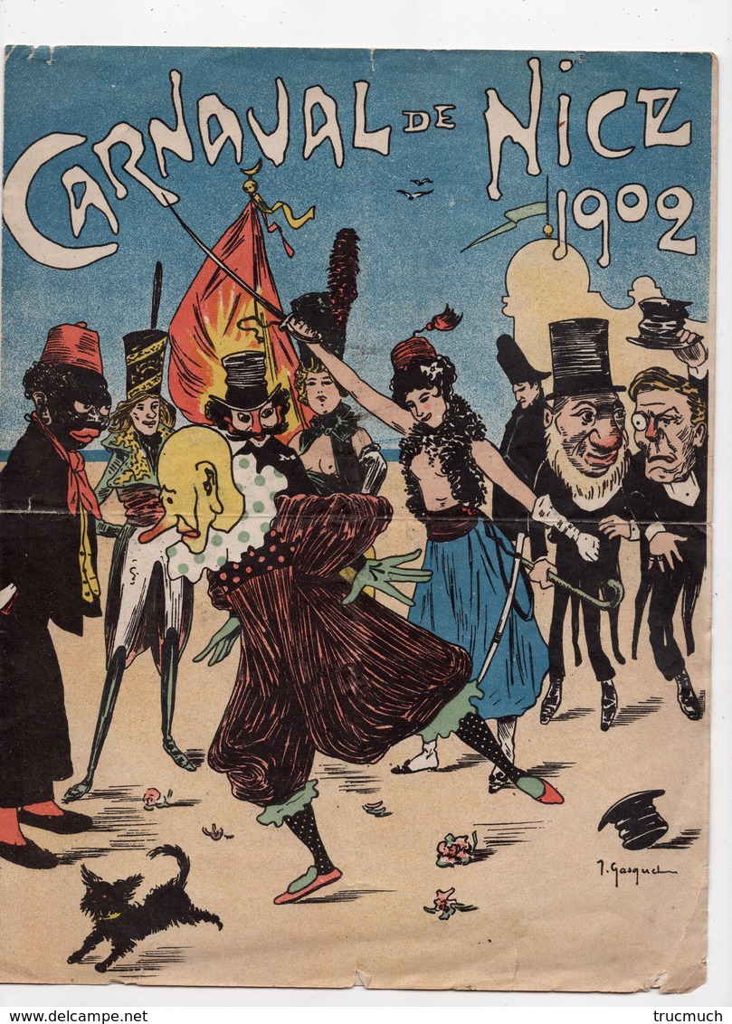 Programme Du CARNAVAL De NICE 1902  - Double Feuille - LUCHON - Dessin De GASQUET - Programmes