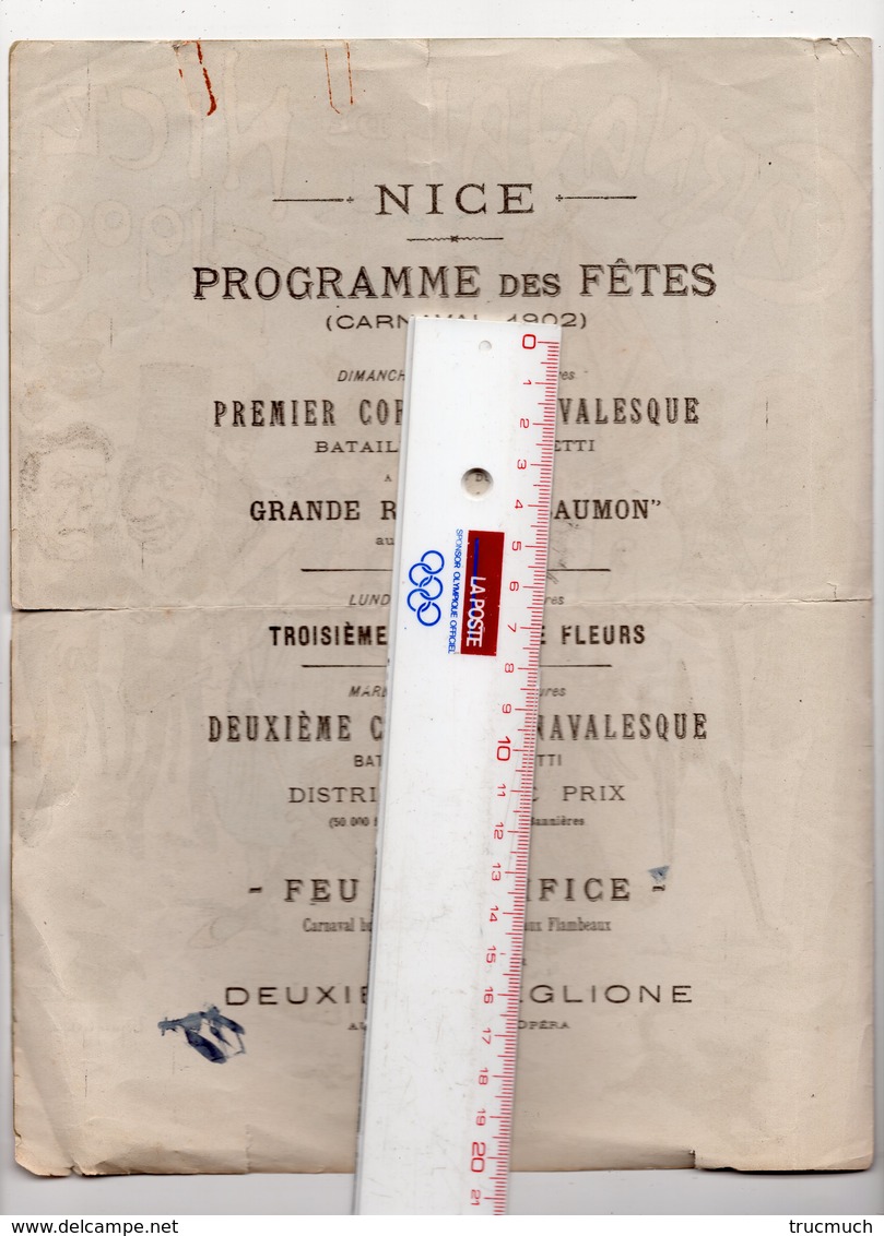 Programme Du CARNAVAL De NICE 1902  - Double Feuille - LUCHON - Dessin De GASQUET - Programmes
