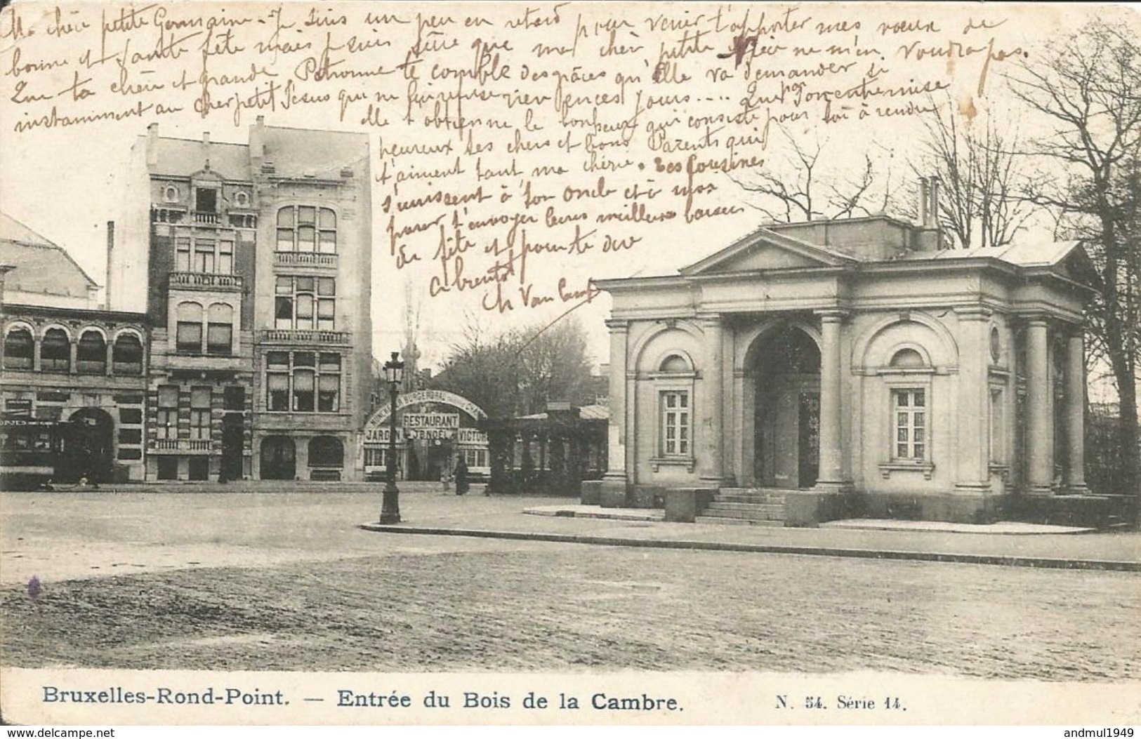 BRUXELLES - Rond-Point - Entrée Du Bois De La Cambre - Oblitération De 1905 - Bossen, Parken, Tuinen