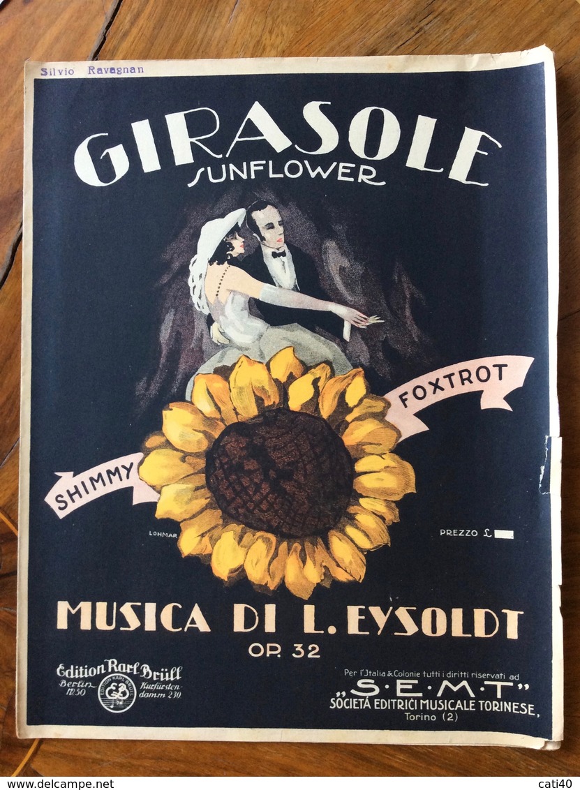 GRAFICA EDITORIALE  1921  LOCANDINA  MUSICALE GIRASOLE  Di L. EYSOLD  Dis. LOHMAR - ED.BRULL - BERLIN / S.E.M.T. TORINO - Folk Music
