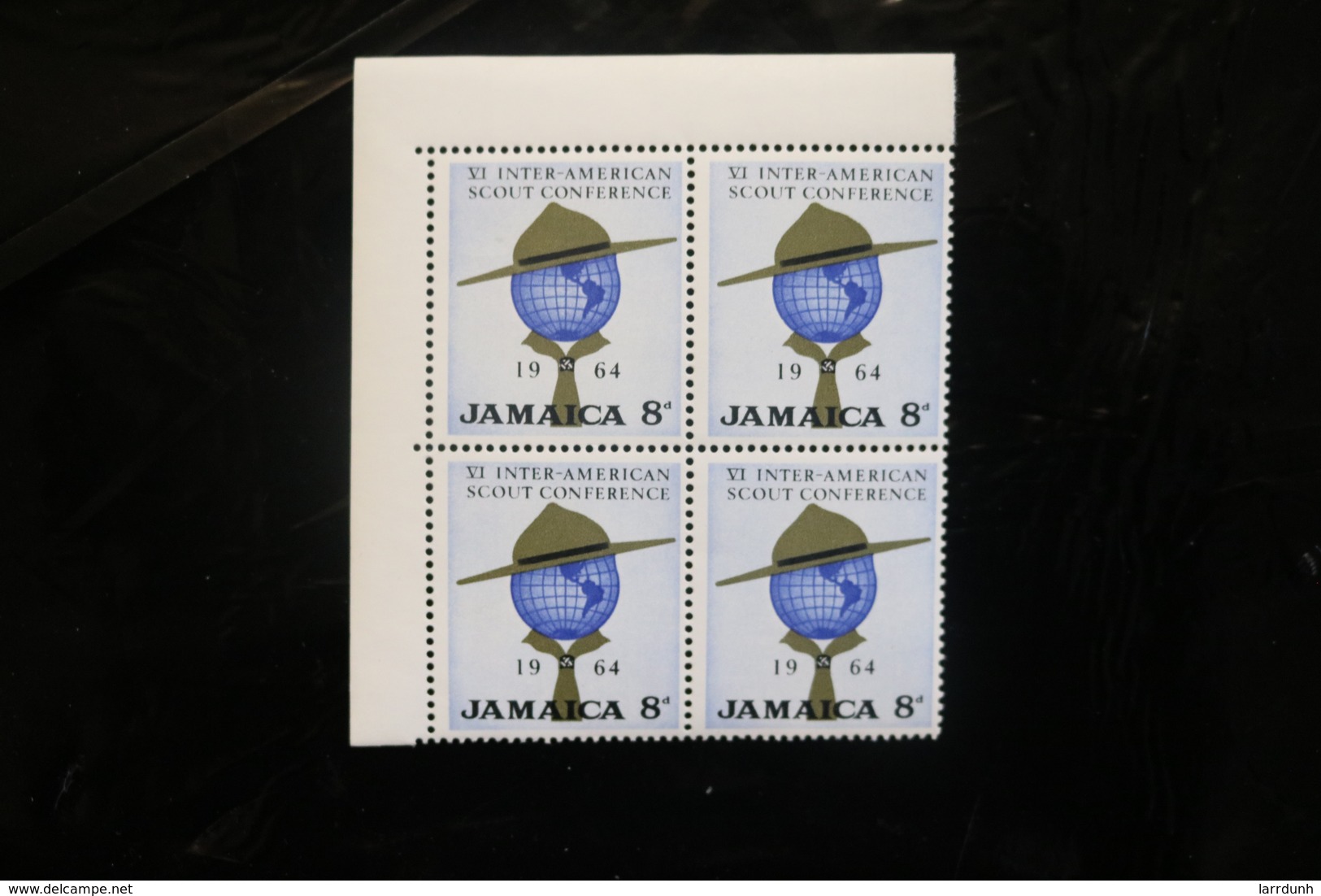 Jamaica 233 Scout Conference Hat Globe Scarf Block 4 MNH 1964 A04s - Jamaica (1962-...)