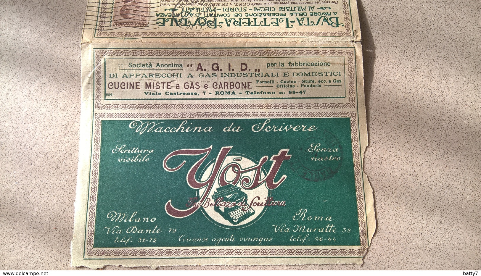 ITALIA REGNO 1921 BUSTA LETTERA POSTALE  VIAGGIATA CON LETTERA ALL'INTERNO - Timbres Pour Envel. Publicitaires (BLP)