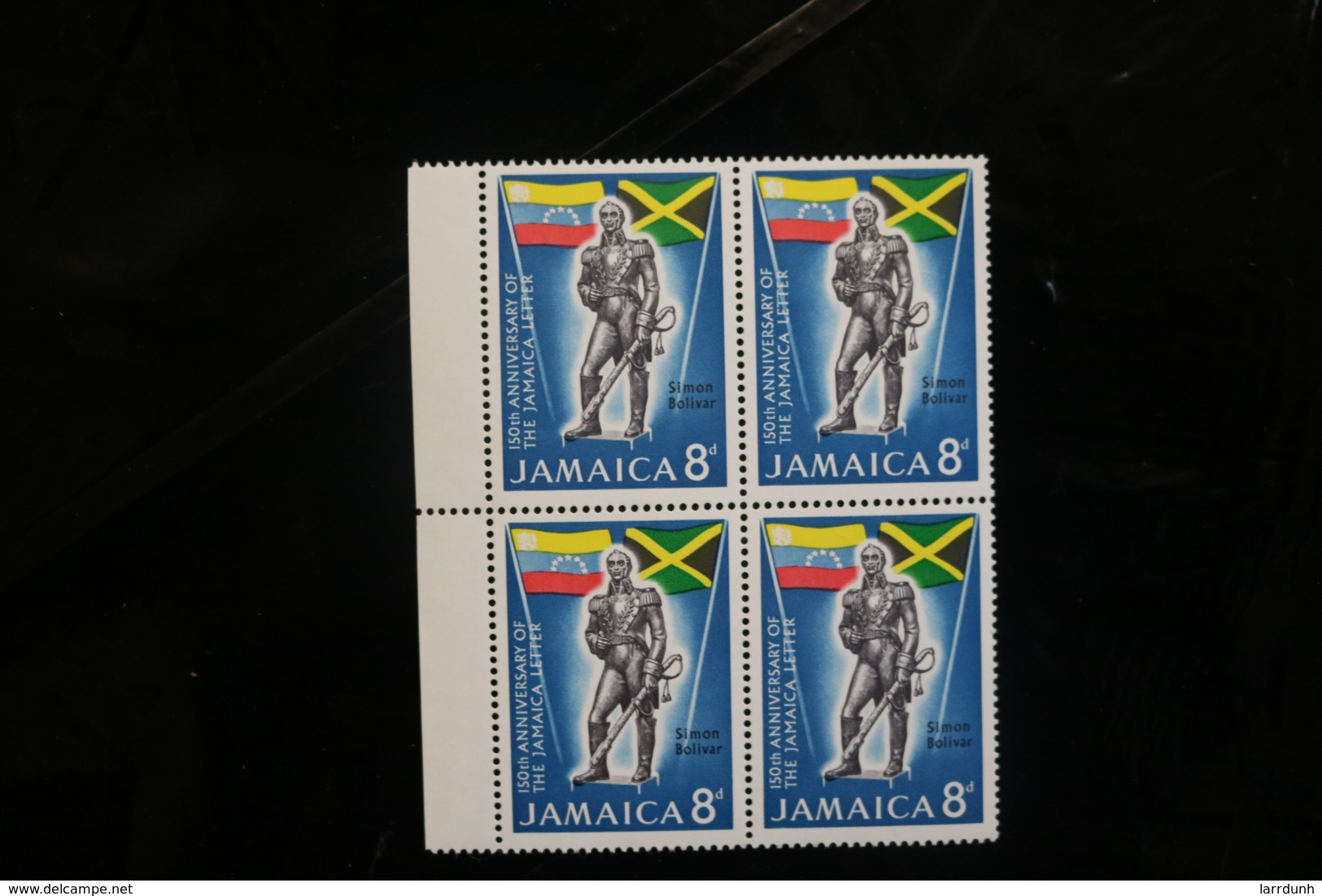 Jamaica 258 Bolivar Statue Letter Block 4 MNH 1964 A04s - Jamaica (1962-...)