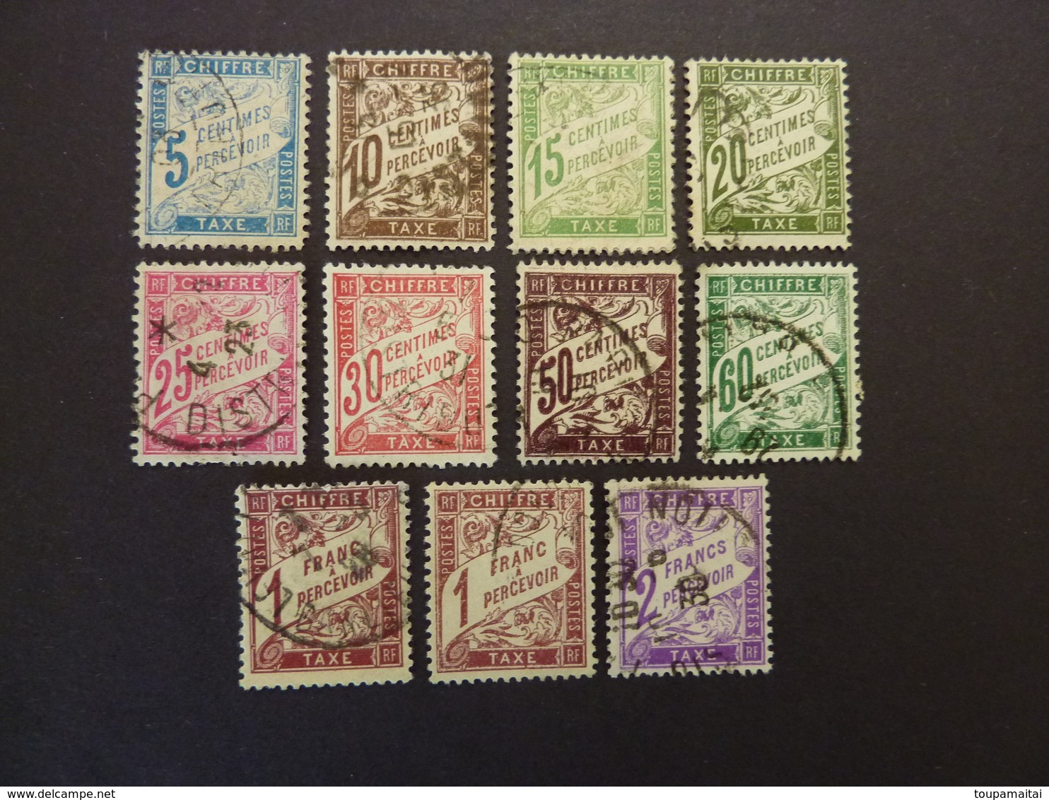 FRANCE, Année 1893-1935, TIMBRES TAXE, YT N° 28 à 42 Oblitérés (sans  34-35-36-39-41) - 1859-1959 Oblitérés