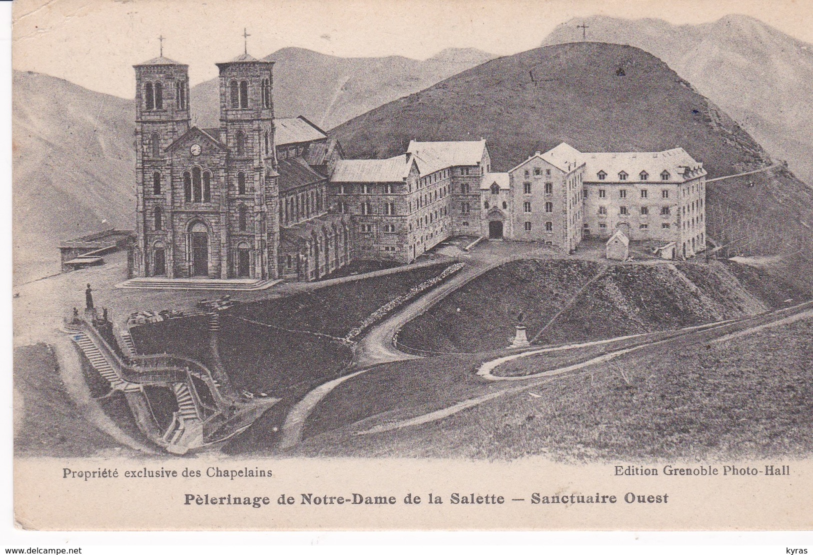 Timbre Semeuse 25c.s/ 35c. Violet 1926 S/ Carte Postale  PELERINAGE N-D DE LA SALETTE (Sanctuaire Ouest) - Usados