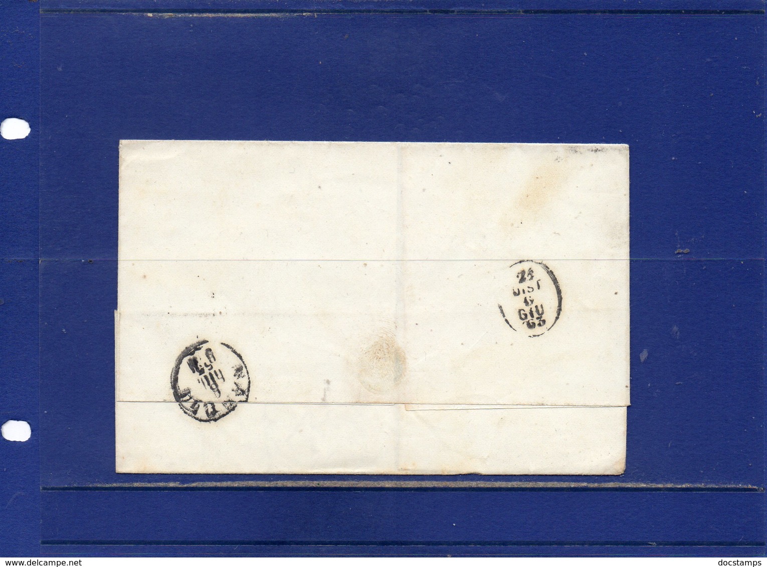 ##(DAN194)-Italy 1863-Piego Senza Testo Affrancato Effigie Cent.15 1°tipo Da  Nicastro, Annullo Borbonico  Per Napoli - Storia Postale