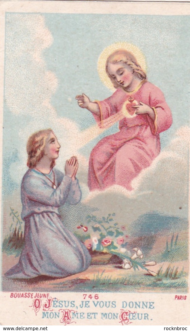 Ancienne Image Pieuse Religieuse Bouasse Jeune 746 "O Jésus Je Vous Donne Mon Ame Et Mon Coeur" - Religion & Esotérisme