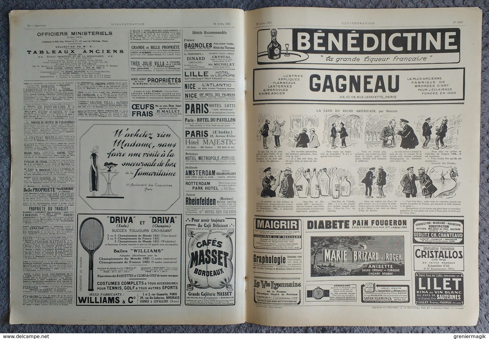 L'Illustration 4130 29 avril 1922 Conférence de Gènes/Algérie/Maroc/Tunisie/Chaliapine/Fêtes provençales de Vence