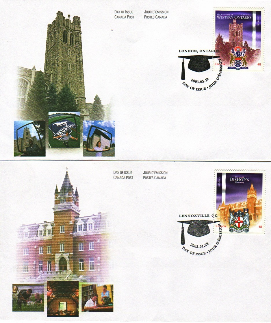 CANADA : 2003 - Lot De 5 FDC - Universités - 2001-2010