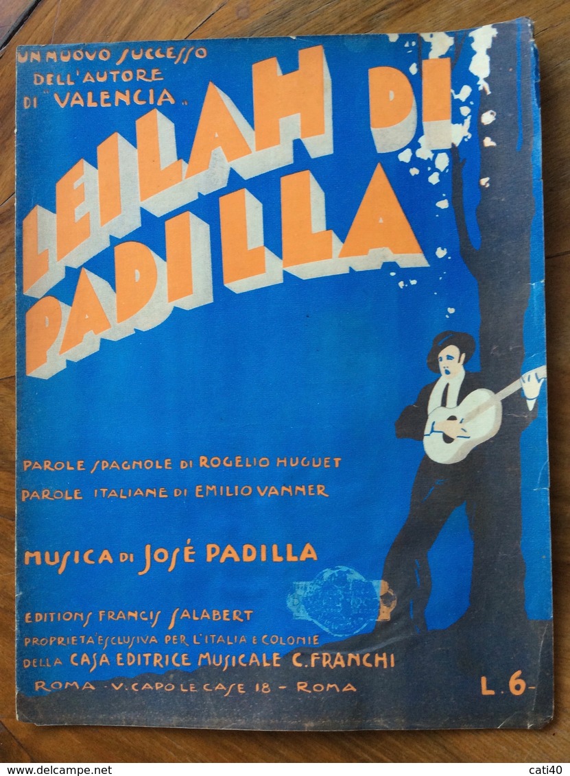 GRAFICA EDITORIALE 1925 SPARTITO MUSICALE  LEILAH Di Padilla-Huguet-Vanner ED, FRANCHI ROMA    Solo La Copertina - Musique Folklorique