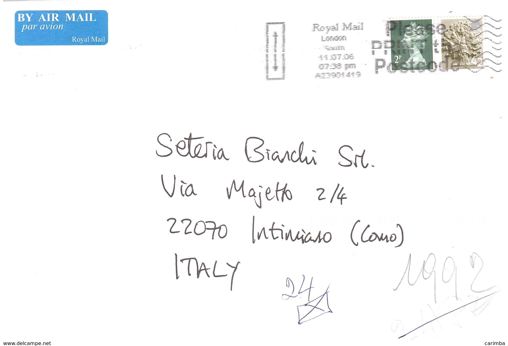 LETTERA X ITALY - Storia Postale