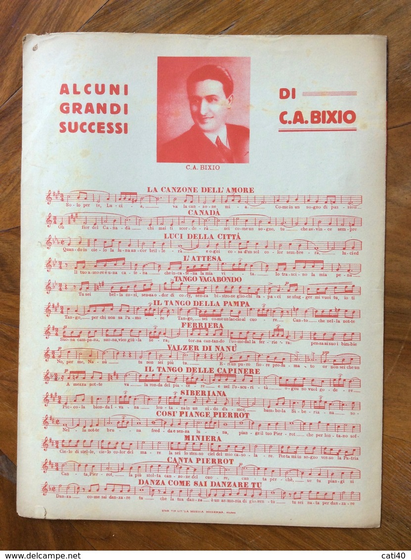 GRAFICA EDITORIALE 1931 SPARTITO MUSICALEPASSA IL TORERO  Di C.A.BIXIO CASA EDITRICE MUSICALE DI C.A.BIXIO MILANO - Scholingsboek