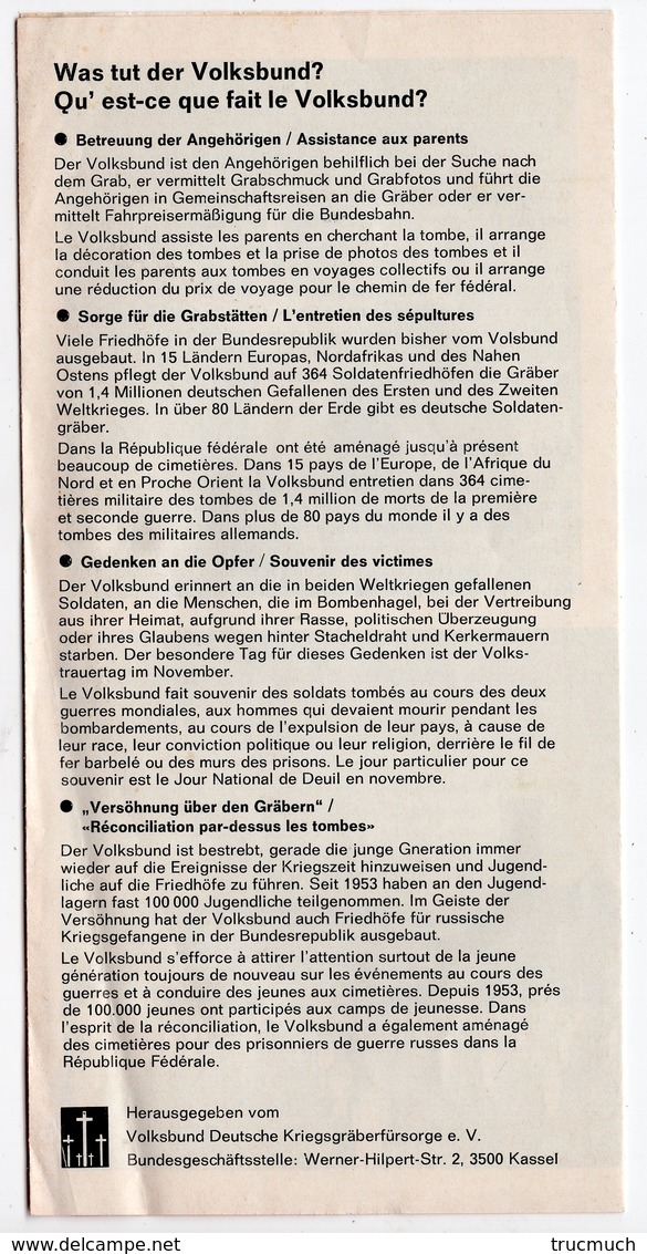 DEPLIANT (8 Pages) - Cimetière Militaire Allemand  -  MILITARIA - Toeristische Brochures