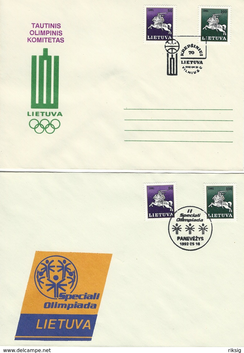 Lithuania -  2 " Olympic Covers"  H-1585 - Other & Unclassified