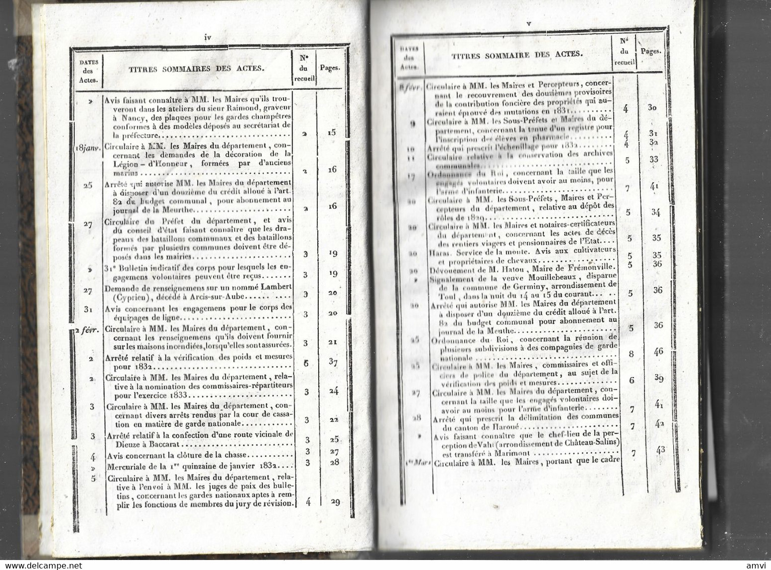 E02 -1832 - Recueil Des Actes Administratifs Pour Le Departement De La Meurthe 1 à 44 - 1801-1900