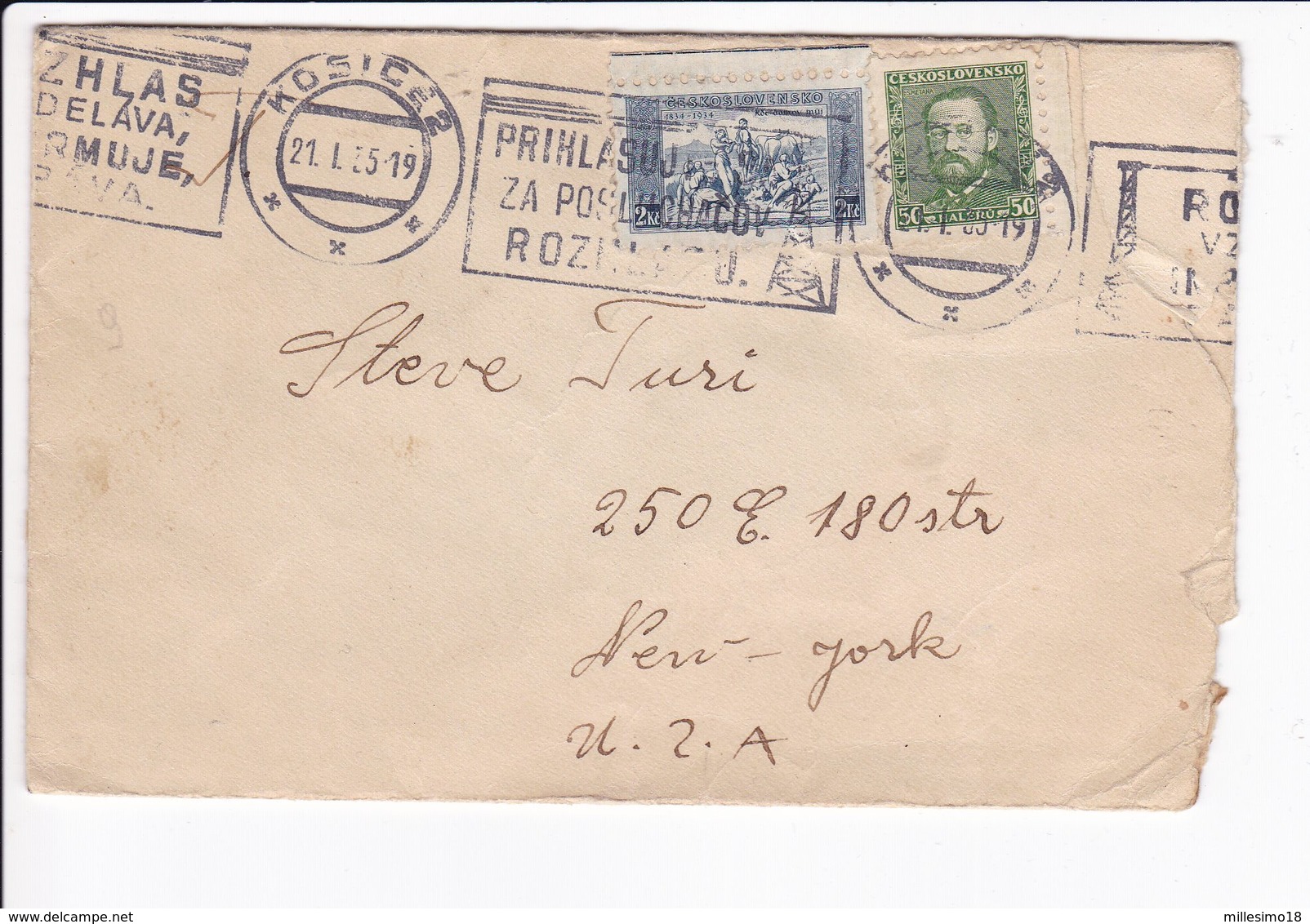 Cecoslovacchia Czechoslovakia 1935 Postal Cover Košice - Storia Postale