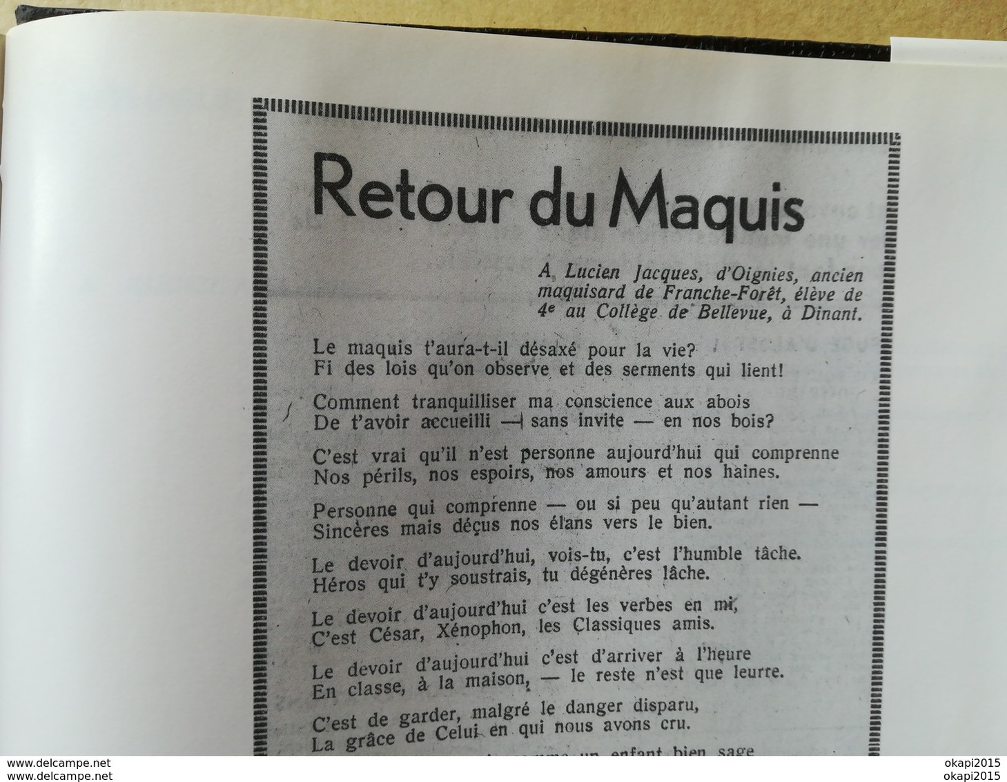 40  -  45... J ai choisi la Résistance M. Jadot Livre Régionalisme Belgique Wallonie Ciney guerre1939  - 1945 militaria