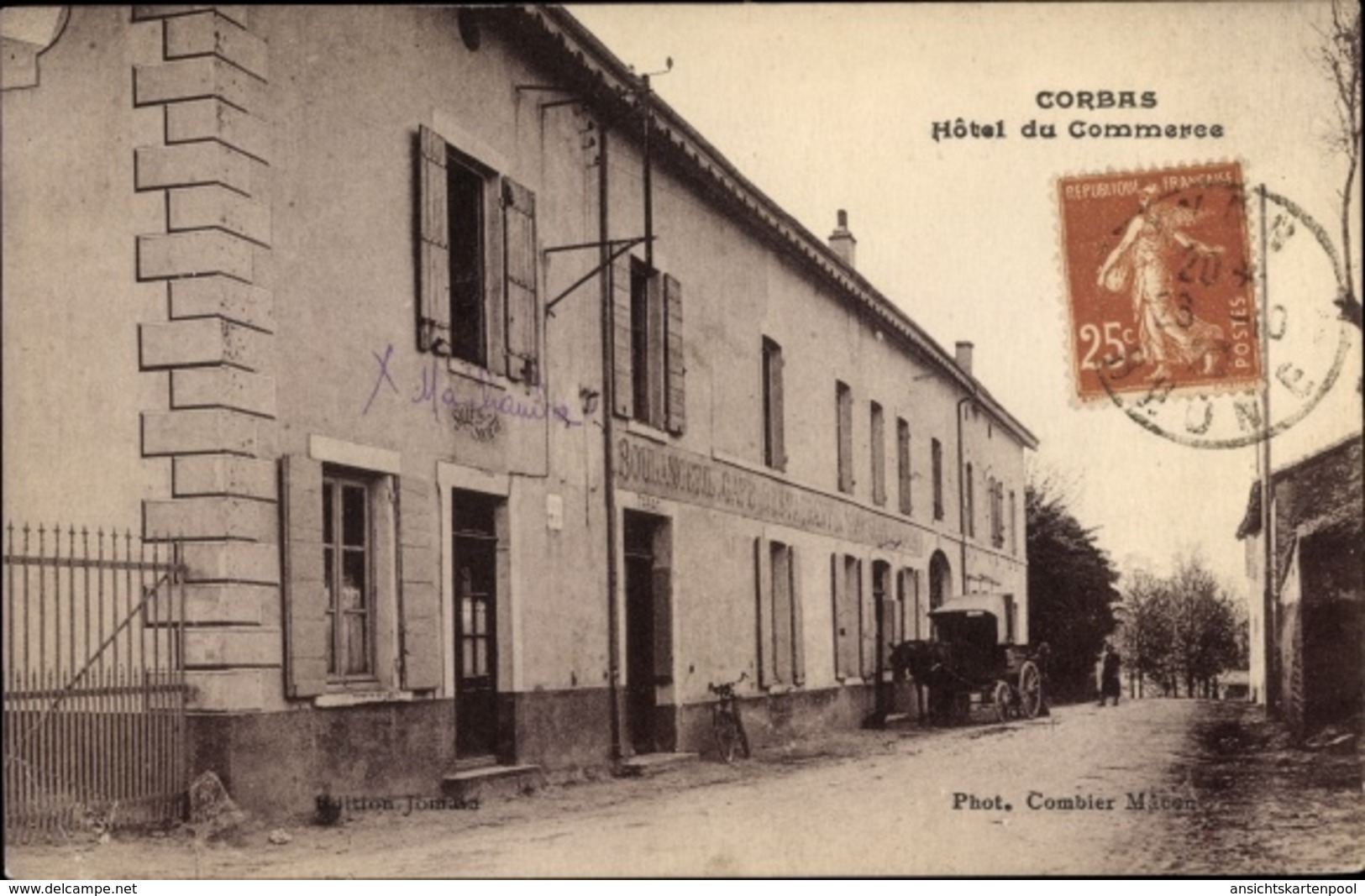 Cp Corbas Rhone, Hotel Du Commerce - Autres & Non Classés