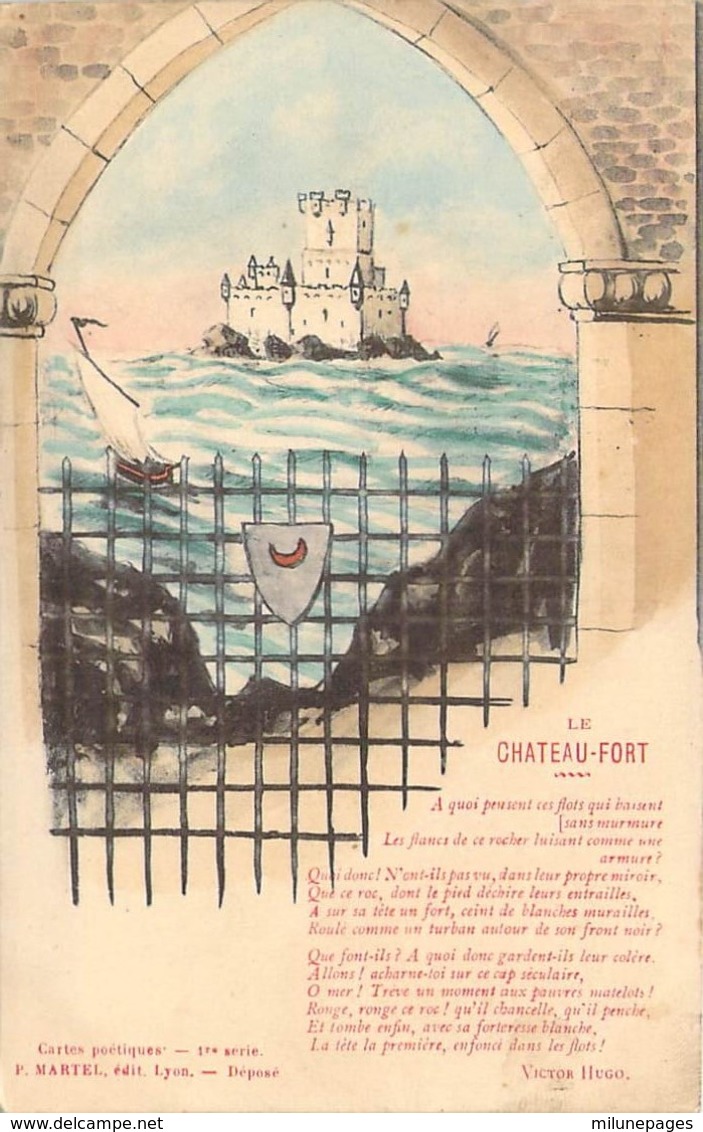 Carte Poétique Illustrée Martel Le Chateau-Fort De Victor Hugo - Filosofie