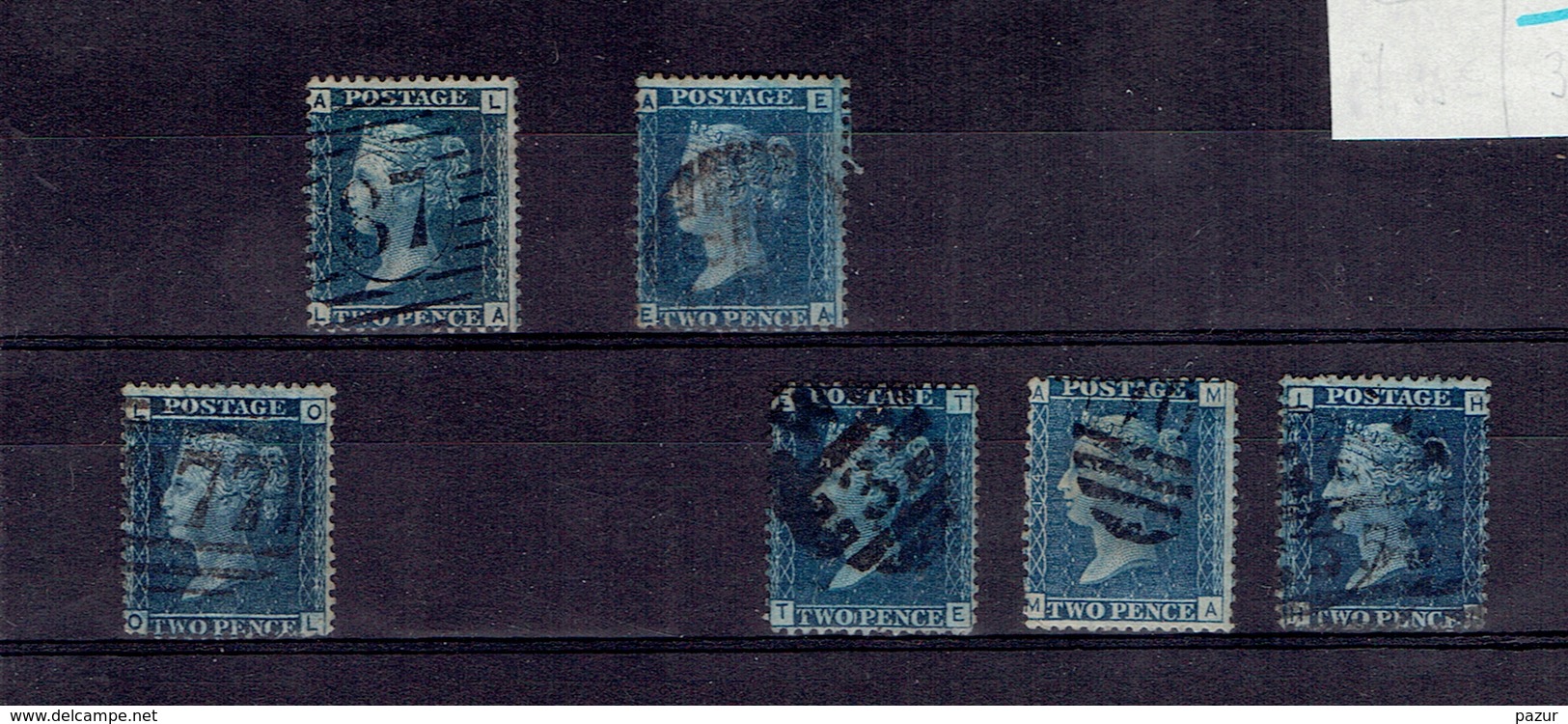 TP - GRANDE BRETAGNE De 1860 - PLANCHAGE DU N° 27 - PLANCHE 8/9/12/13/14/15 BEAU A TRES BEAU - Used Stamps