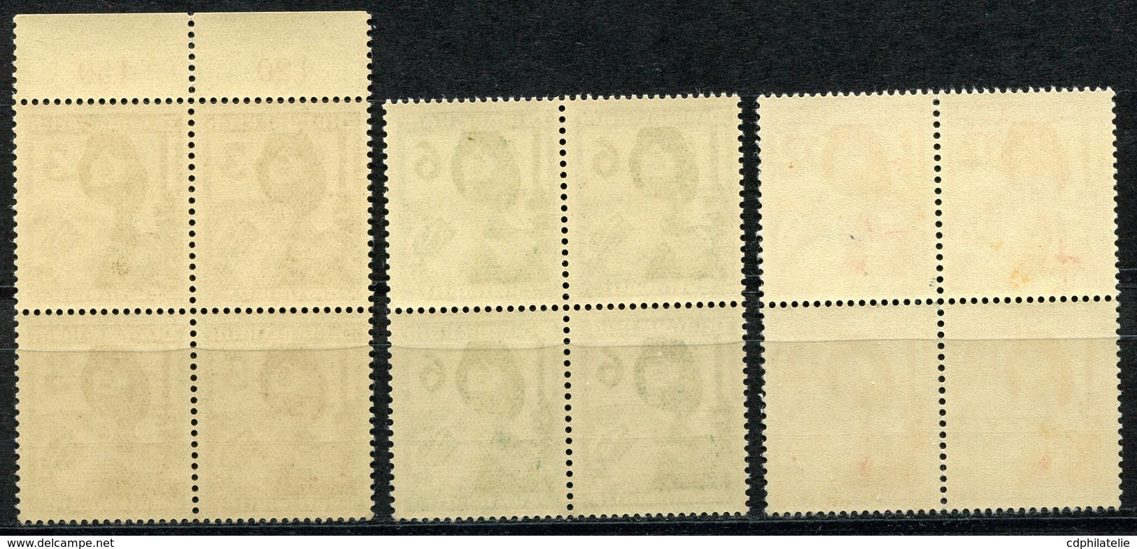 ALLEMAGNE (IIIe REICH) N°591/593 **  EN BLOC DE 4 TIMBRES DE PROPAGANDE POUR LA DEFENSE ANTIAERIENNE - Neufs