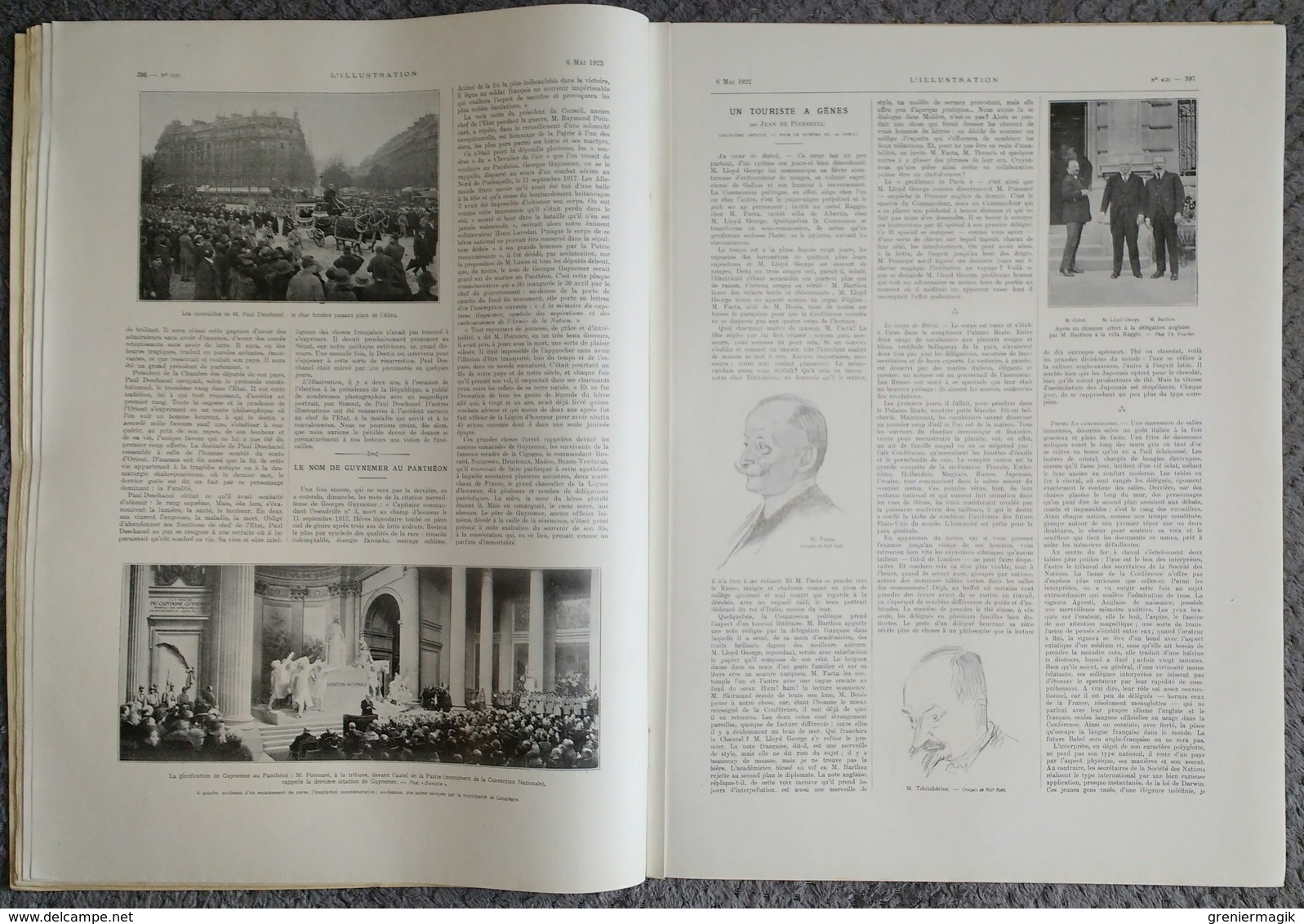 L'Illustration 4131 6 mai 1922 Exposition coloniale de Marseille/La Corse pittoresque/Deschanel/Guynemer/Joffre en Chine