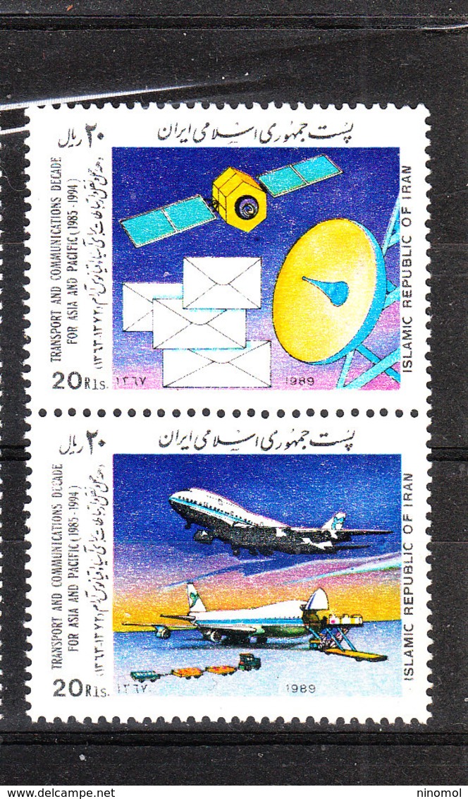 Iran - 1989. Satellite, Parabola, Aerei. Satellite, Dish, Planes MNH, Fine - Aerei