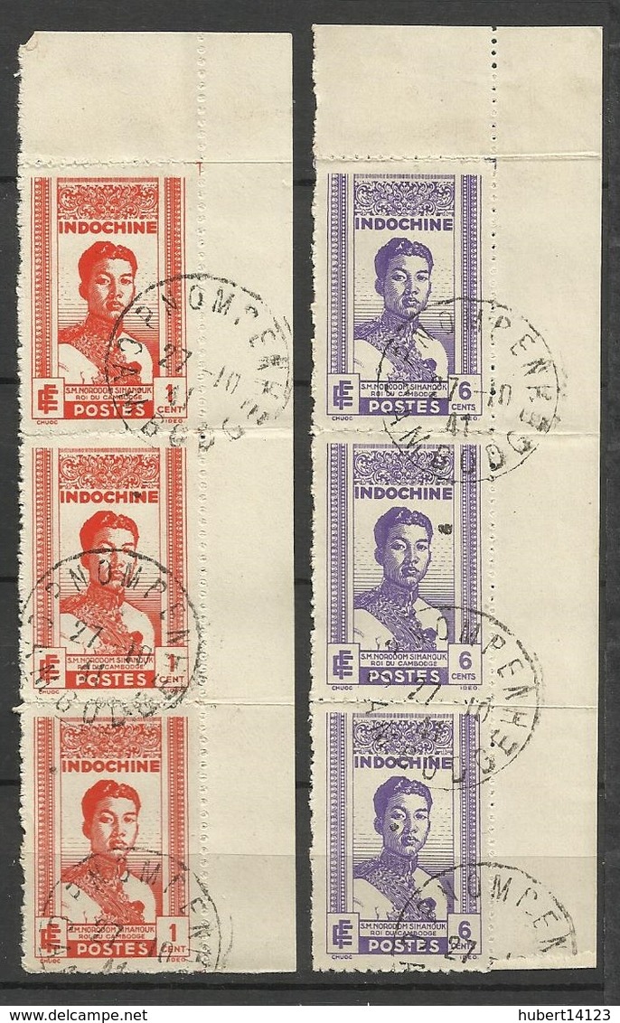 INDOCHINE N° 224 225 Bord De Feuille - Oblitération Pnompenh Cambodge 1941 - Unused Stamps