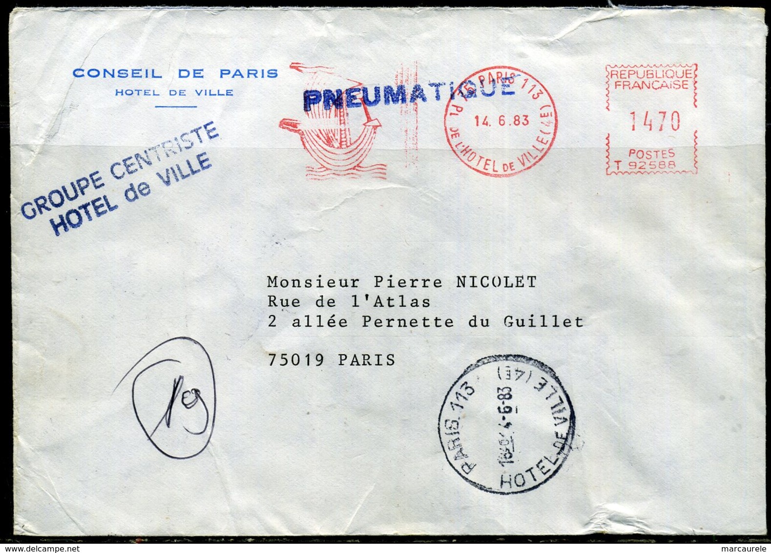 France Lettre Pneumatique   1983 - Autres & Non Classés