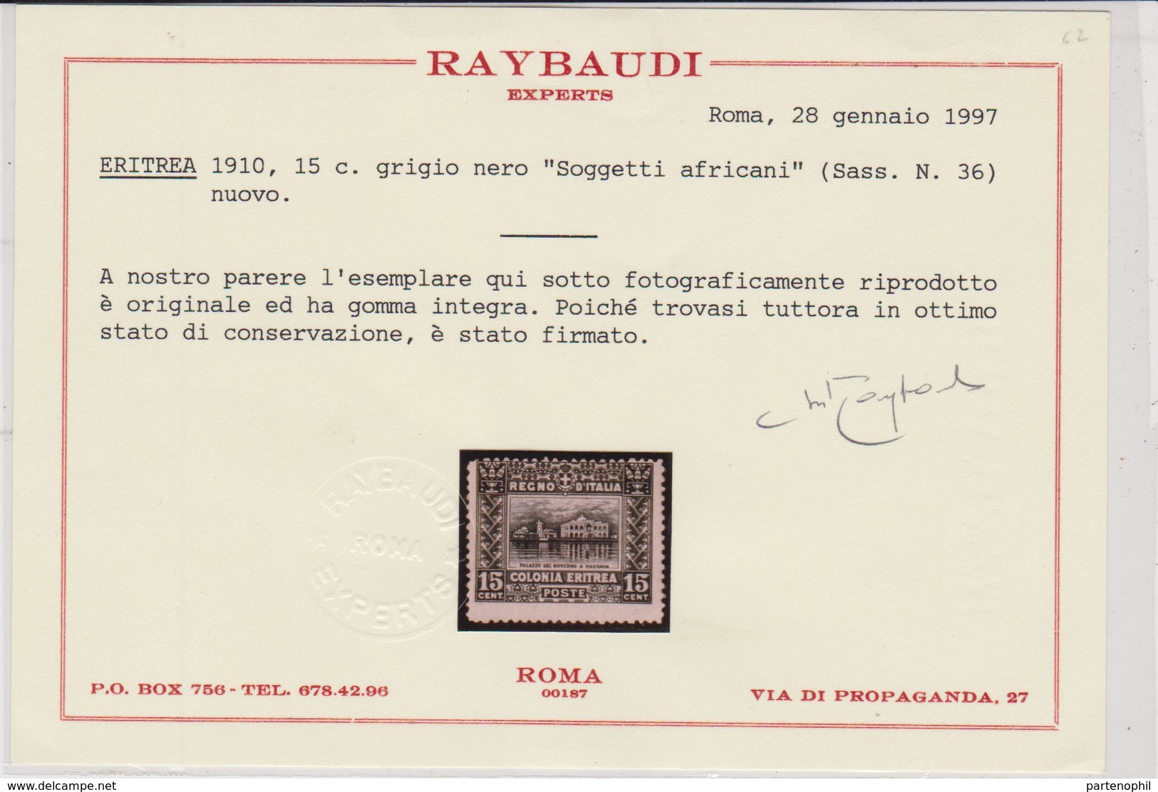 505 Eritrea ** 1910/14 – Soggetti Africani N. 34/37. Cert. Raybaudii. Cat. € 2000,00. MNH - Eritrea
