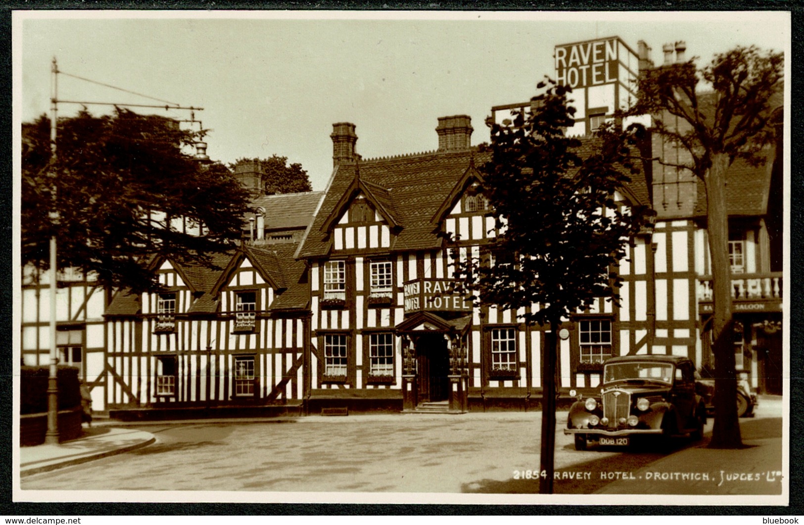 Ref 1279 - Judges Real Photo Postcard - Car Outside Craven Hotel Droitwich - Worcestershire - Sonstige & Ohne Zuordnung