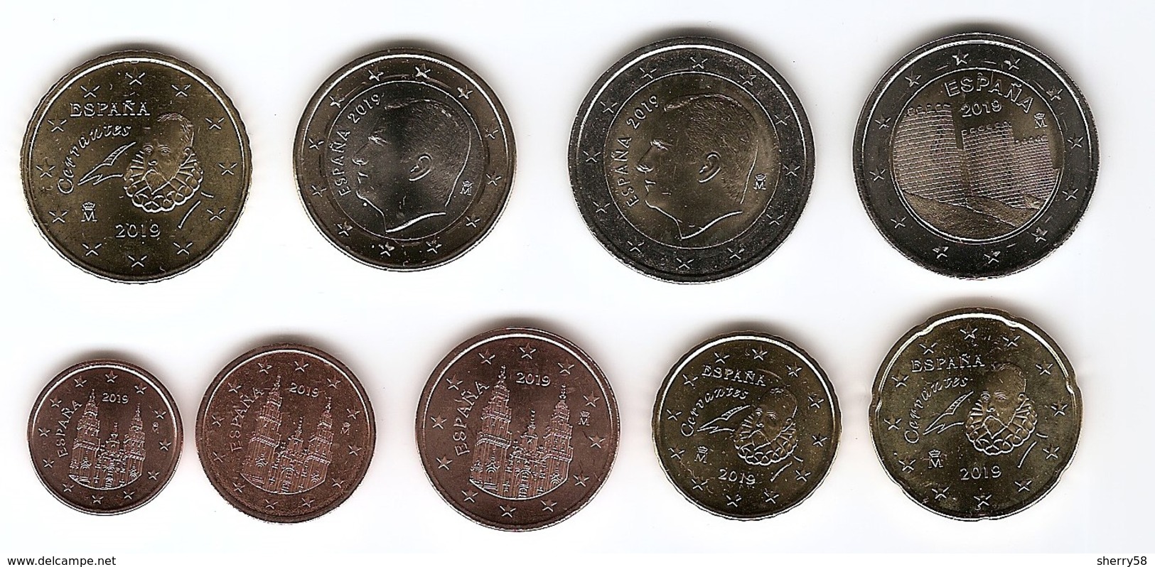 2019-ESPAÑA. JUEGO AÑO 2019 COMPLETO (9 Monedas) SIN CIRCULAR - Espagne