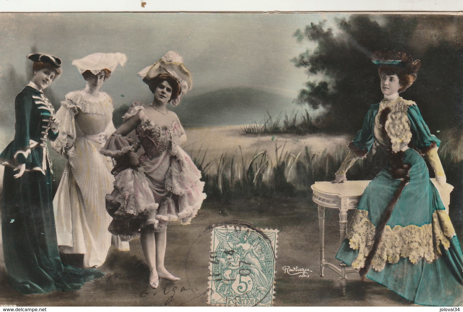 Photo Reutlinger - Théâtre - 4 Femmes - 1297 - Voir Verso - Théâtre