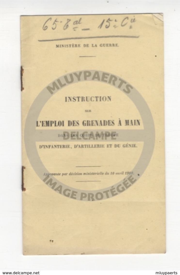 /!\ 9895 - Emploi Des Grenades à Main - 1908 - Français