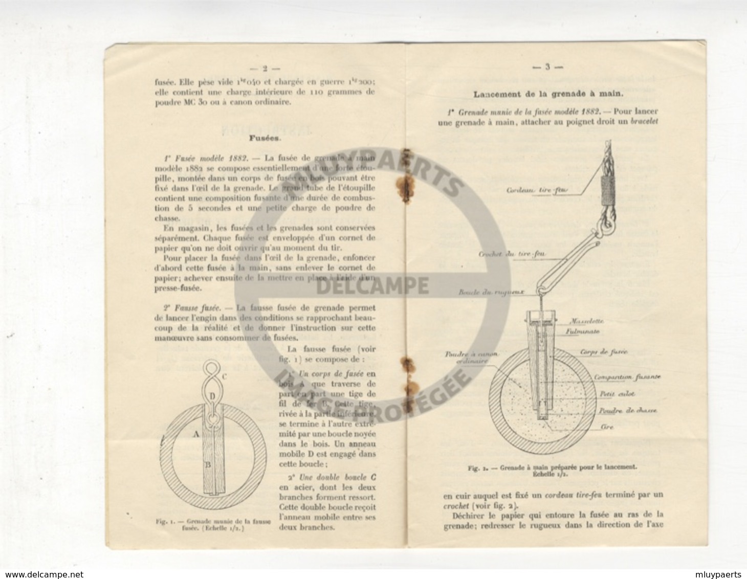 /!\ 9895 - Emploi Des Grenades à Main - 1908 - Français