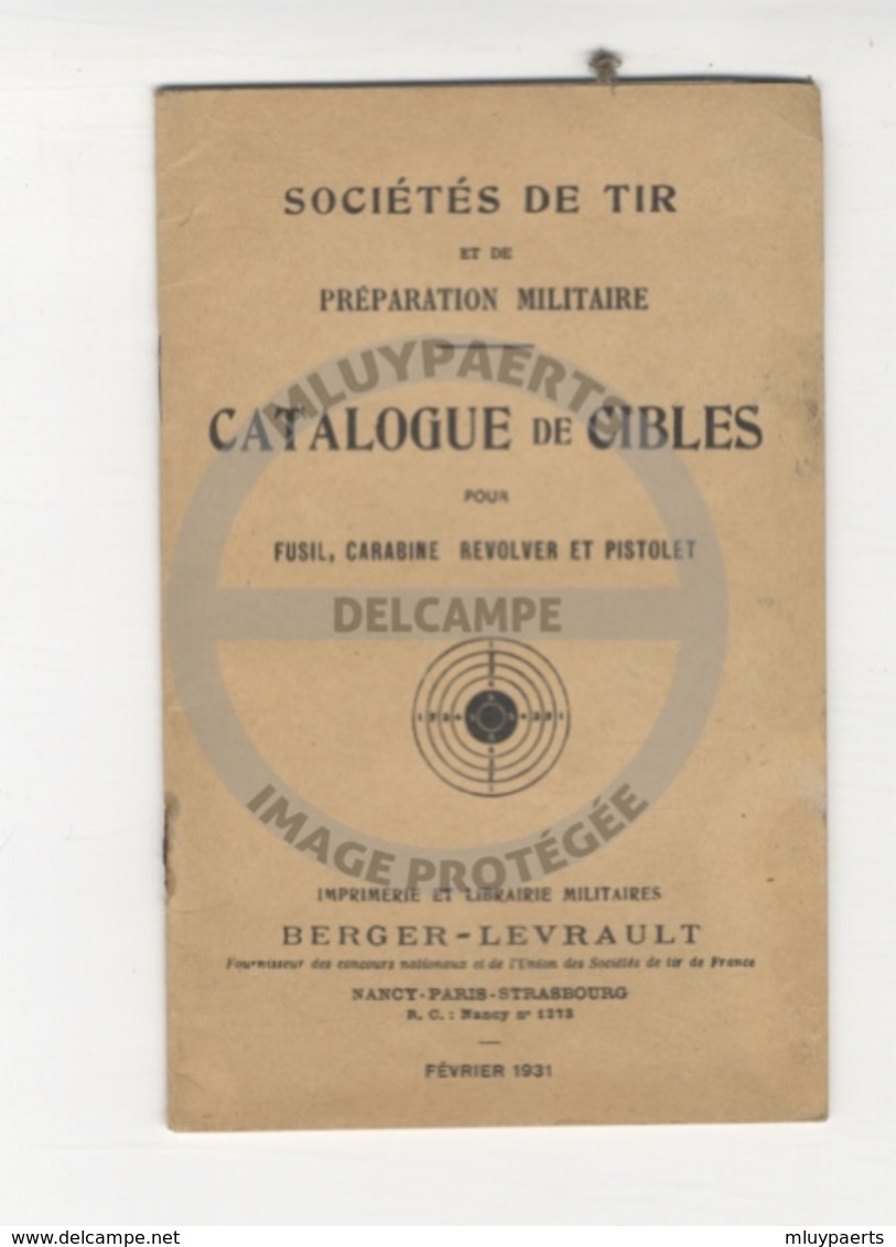 /!\ 9906 - Catalogue De Cibles (Berger-Levrault 1931) - France