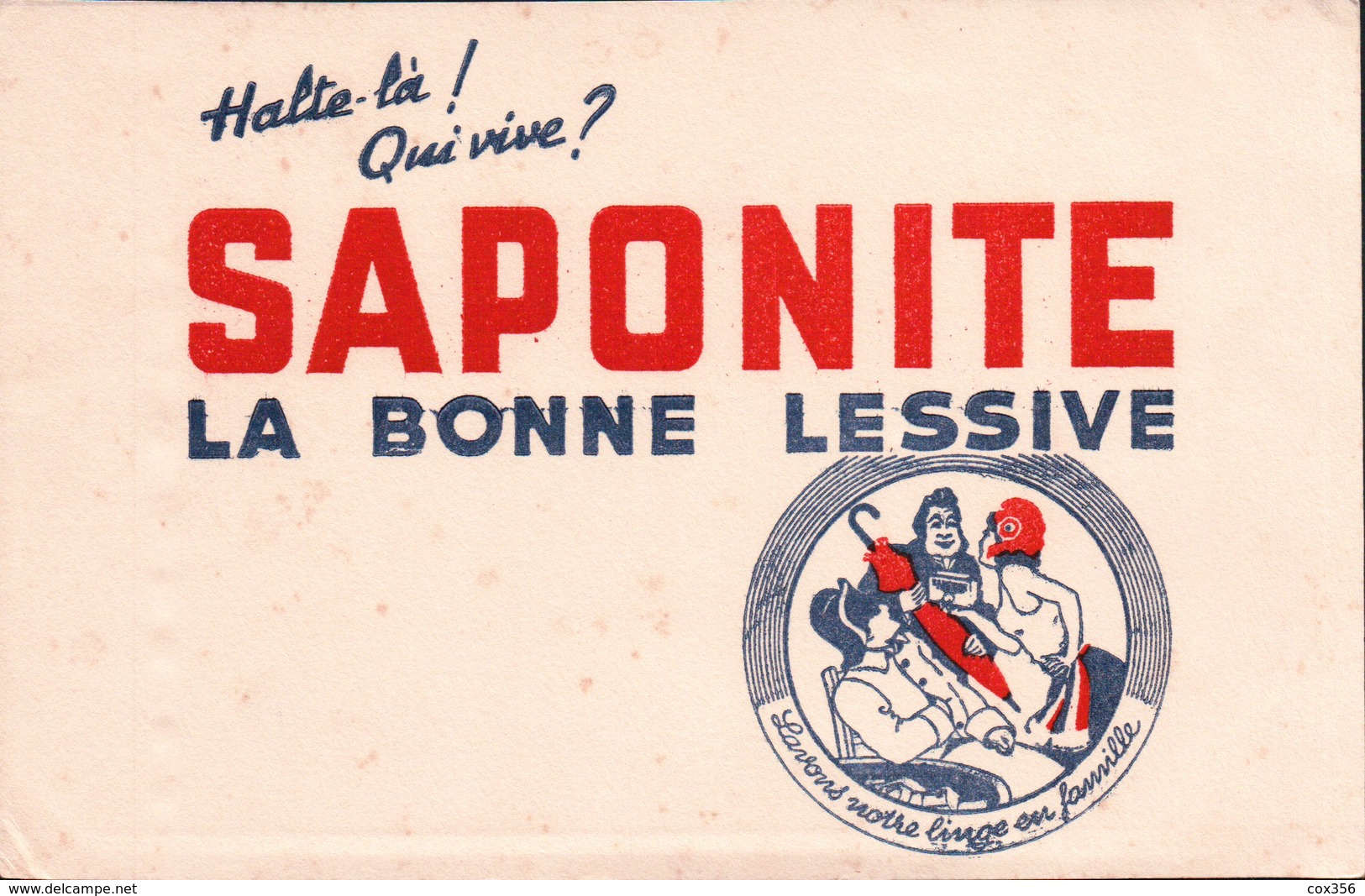 Ancien BUVARD Illustré SAPONITE Lessive - L