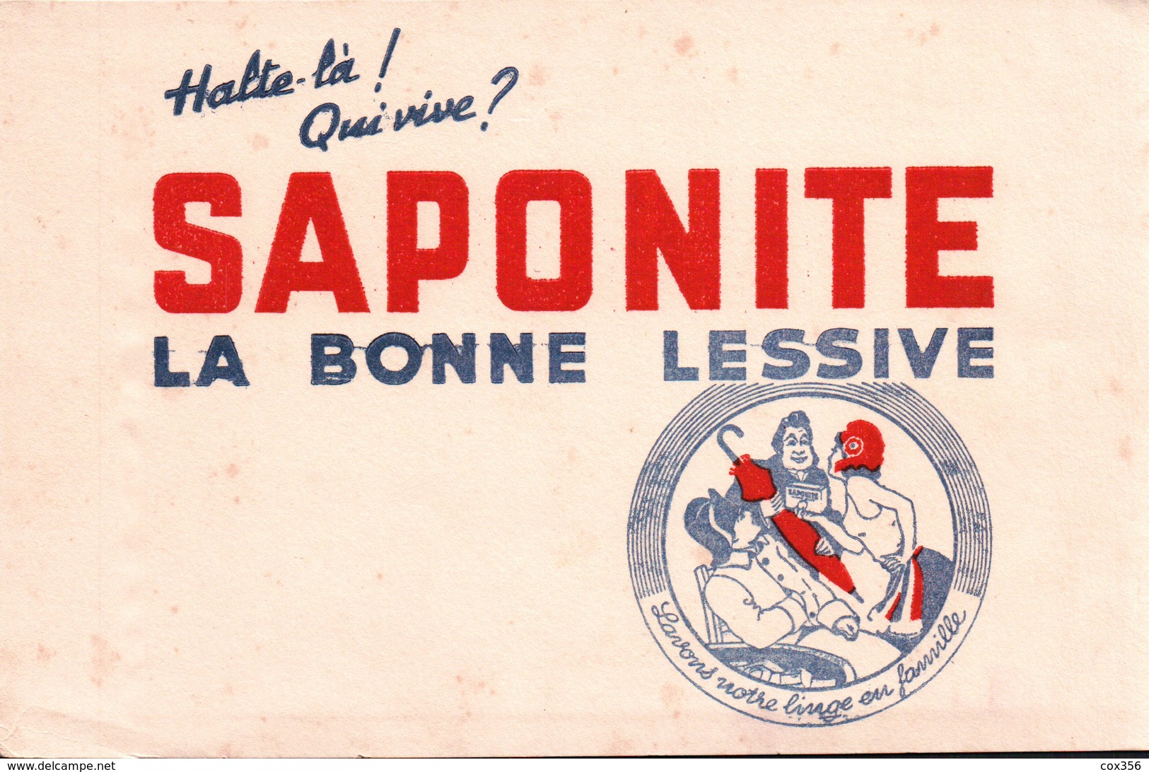 Ancien BUVARD Illustré SAPONITE Lessive - L