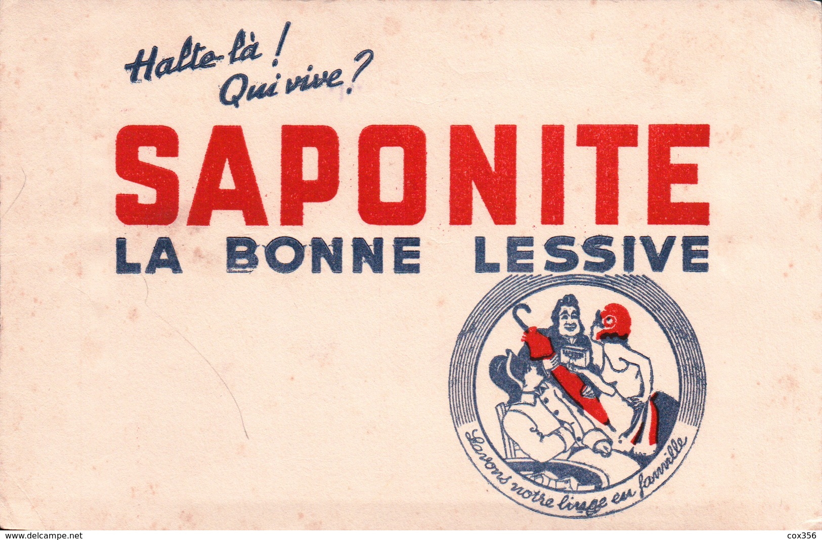 Ancien BUVARD Illustré SAPONITE Lessive - L