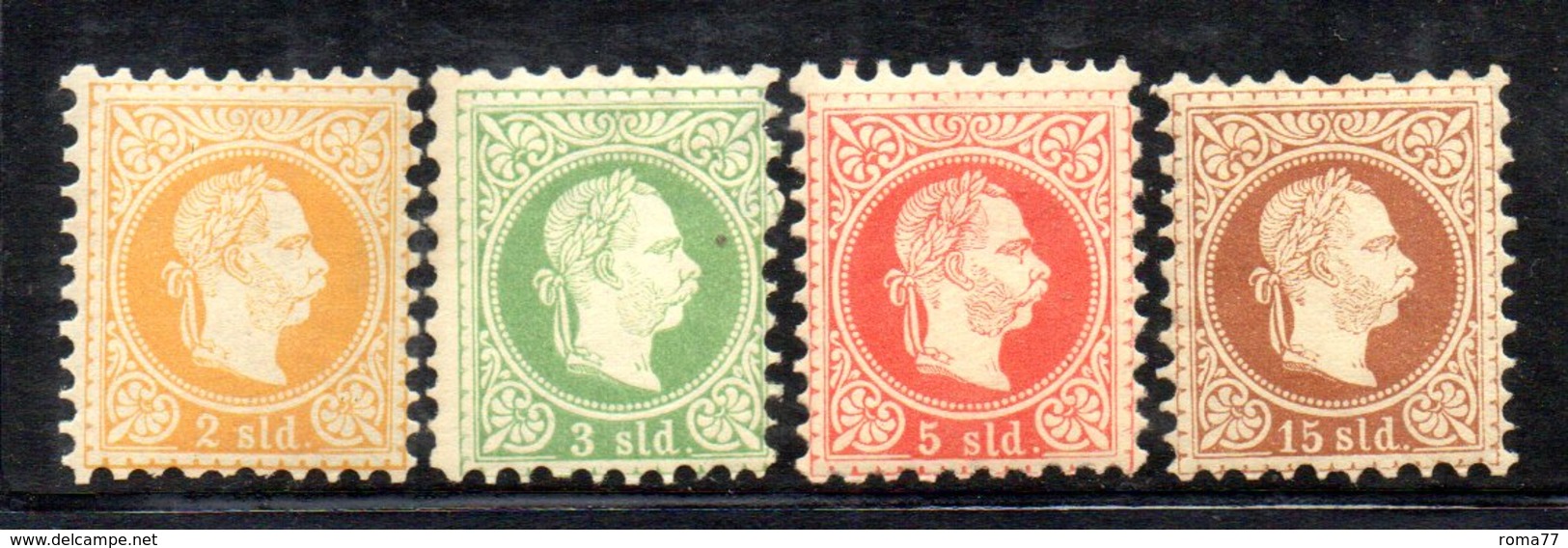 XP4577 - LEVANTE AUSTRIA 1875, Unificato  Quattro Valori Nuovi Linguellati   *  (2380A) . - Oriente Austriaco