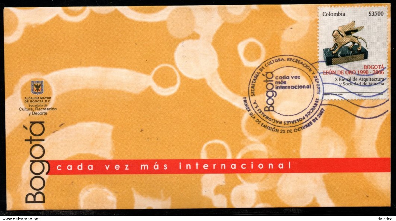 COLOMBIA- KOLUMBIEN- 2007. FDC/SPD.  ( 2 ) - BOGOTA WORLD CAPITAL OF BOOK - Colombie