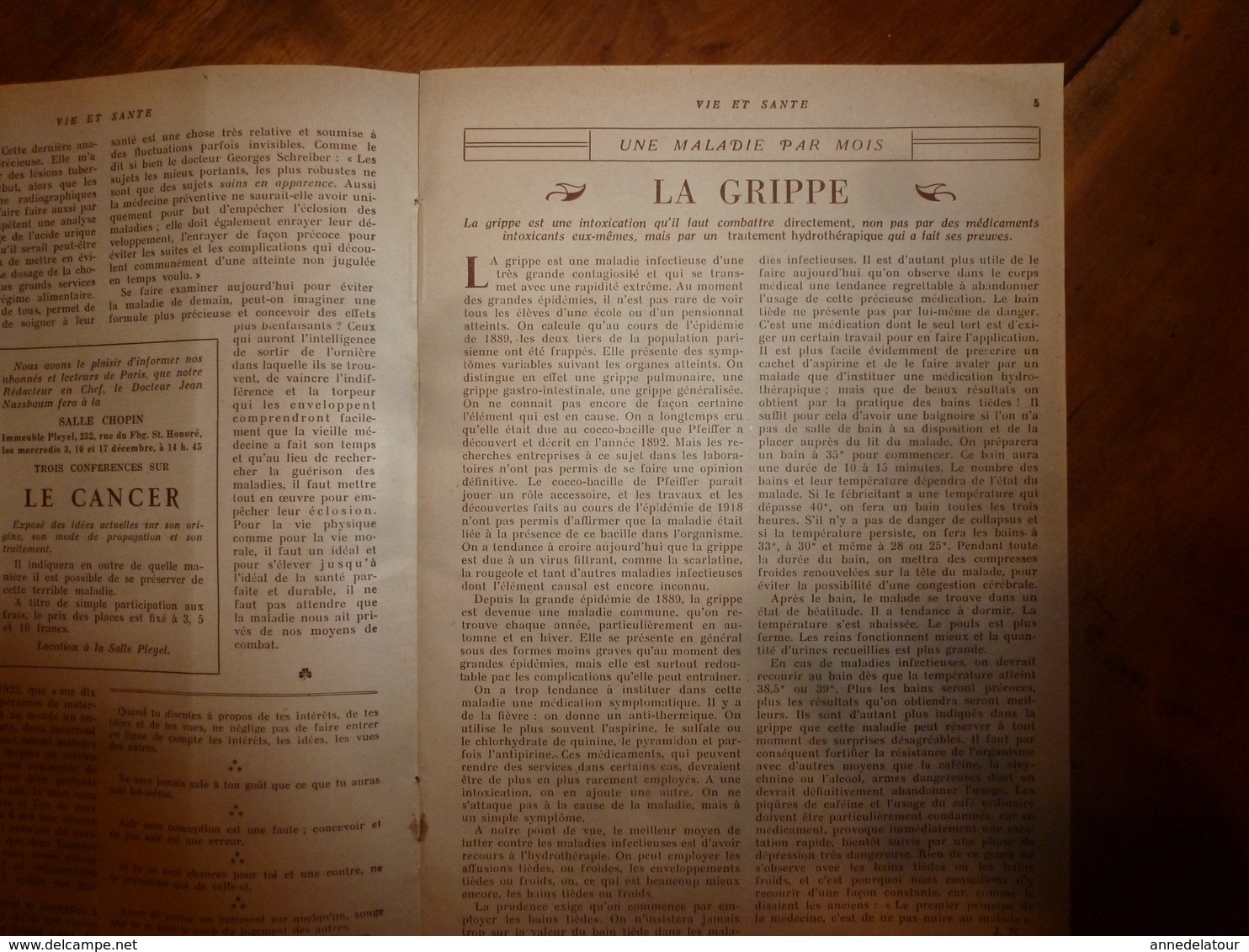 1930 VIE Et SANTÉ:La Grippe;Faites 1/4 D'heure De Gym / Jour; Jeu Du Contentement;Si L'enfant Ne Veut Pas Manger;etc - 1900 - 1949