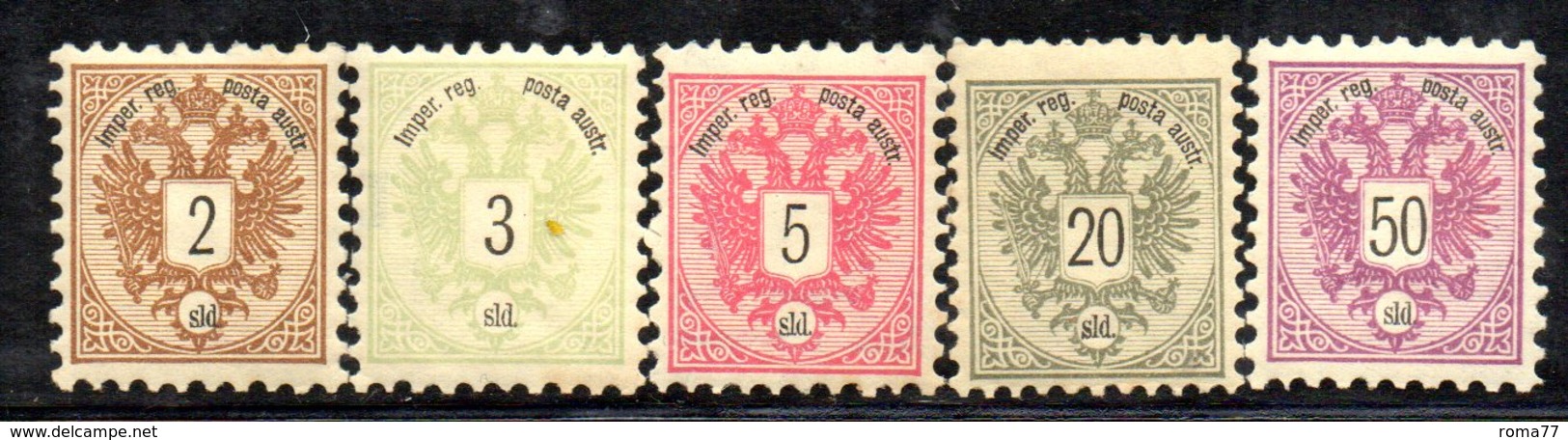 XP4581 - LEVANTE AUSTRIA 1883, Unificato  Serie N. 8/13 (privo Del Solo N. 11)  Nuova  */*  (2380A) . - Oostenrijkse Levant