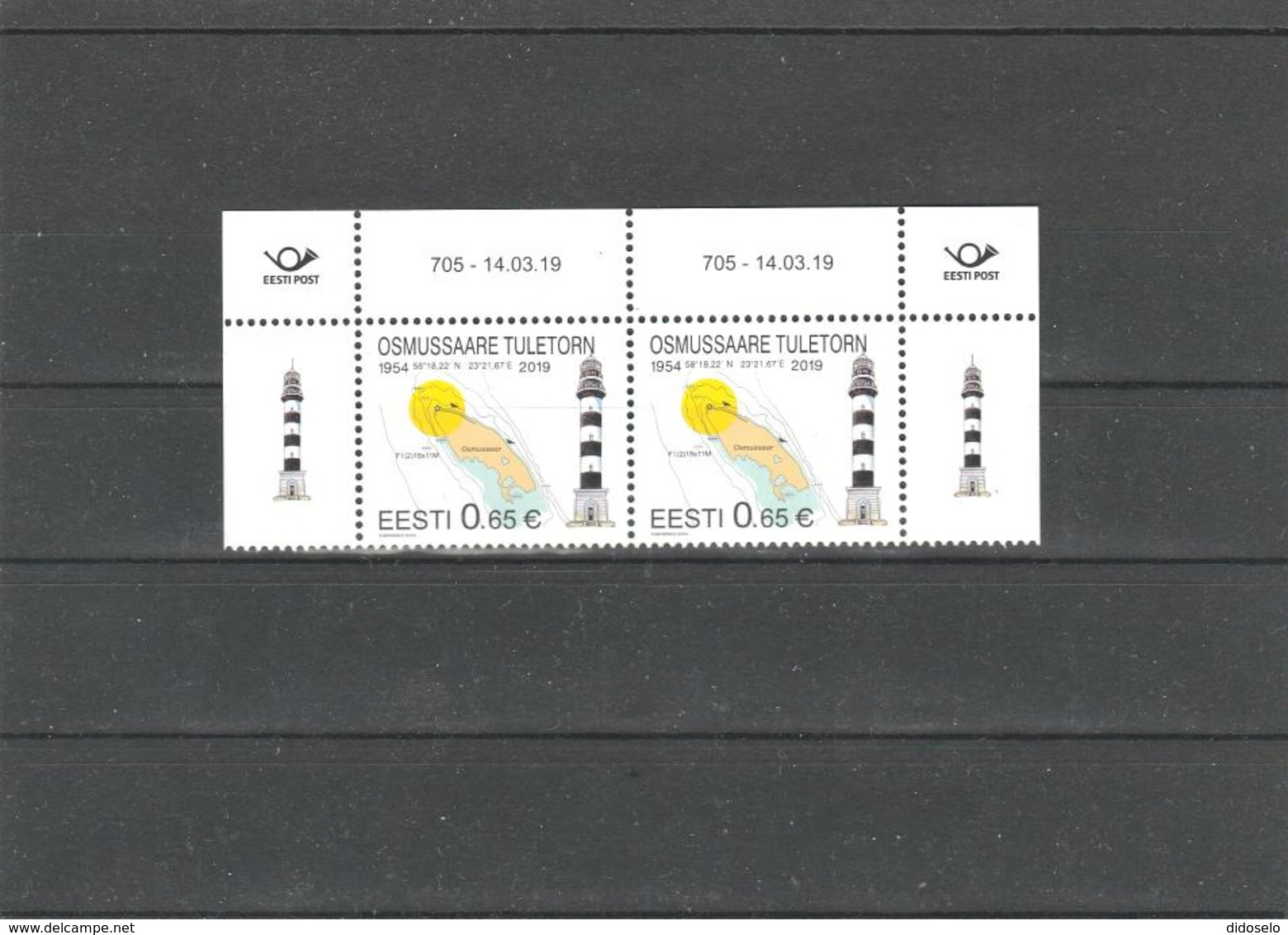 Estonia - 2019 -  Osmussaare Lighthouse Stamp MNH(**) - Pair With Tabs - Lighthouses