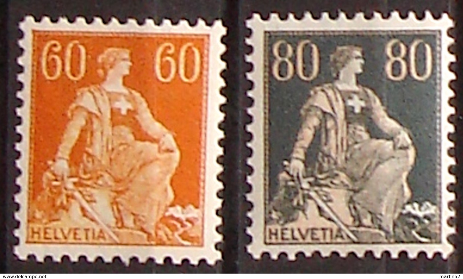 Schweiz Suisse Helvetia Mit Schwert 1933: Zu 140-141z Mi 140x-141z Yv 165-166 * Mit Falz MLH (Zumstein CHF 85.00 -50%) - Ungebraucht