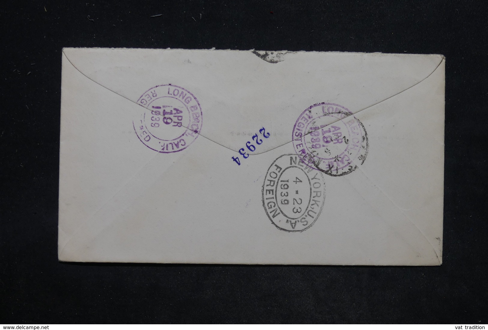 ETATS UNIS - Entier Postal + Complément De Los Angelés En Recommandé Pour La France En 1939 - L 25834 - 1921-40