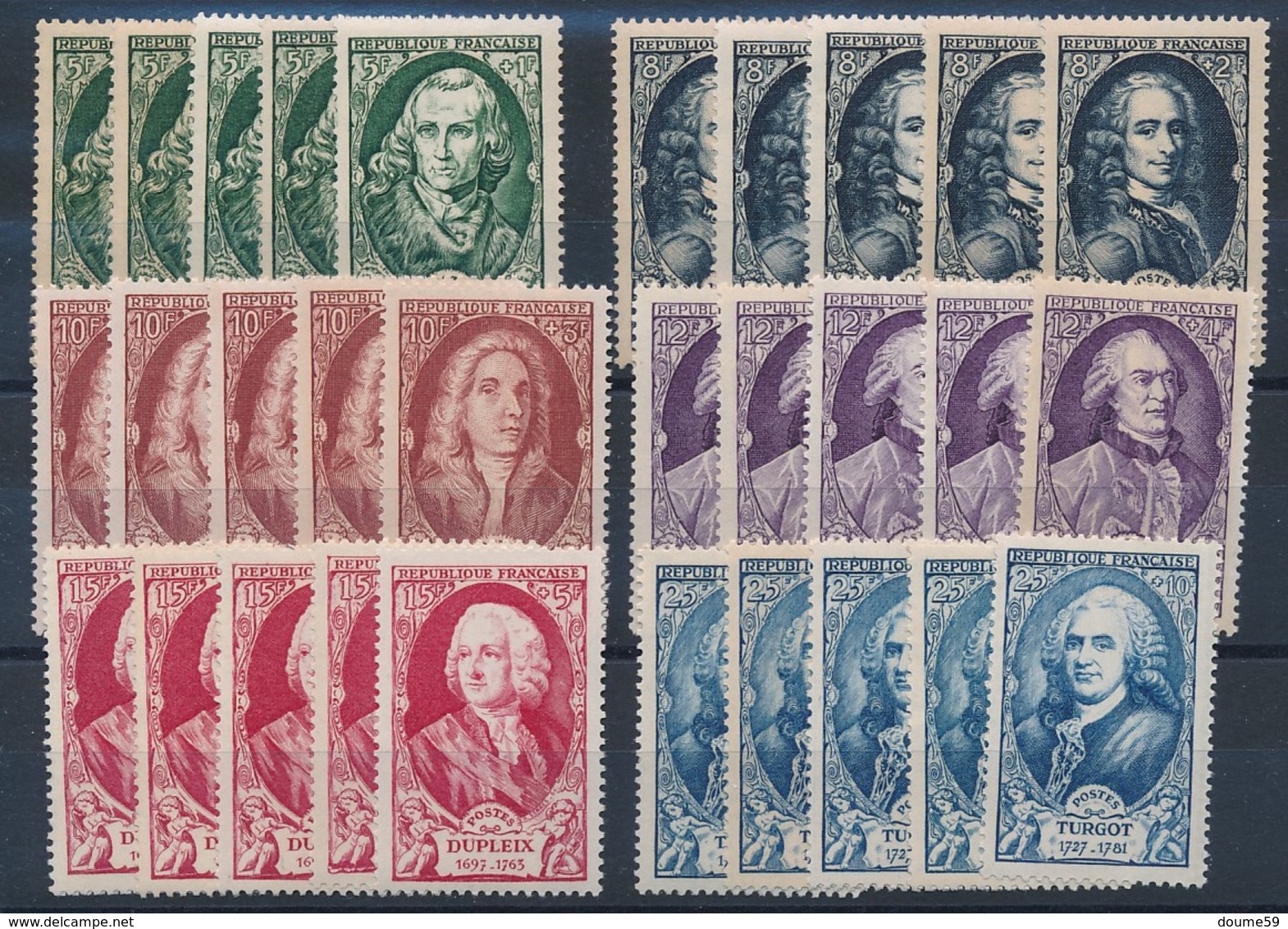 CP-194: FRANCE: Lot Avec Stock** N°853/858** (5 Séries) - Neufs