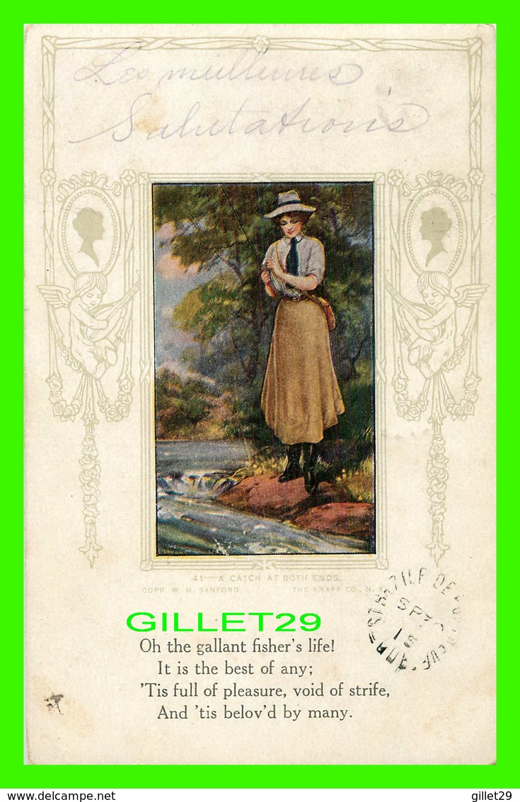 VOEUX - ACATCH AT BOTH ENDS - W. M. SANFORD - OH THE GALLANT FISHER'S LIFE - TRAVEL IN 1915 - - Autres & Non Classés